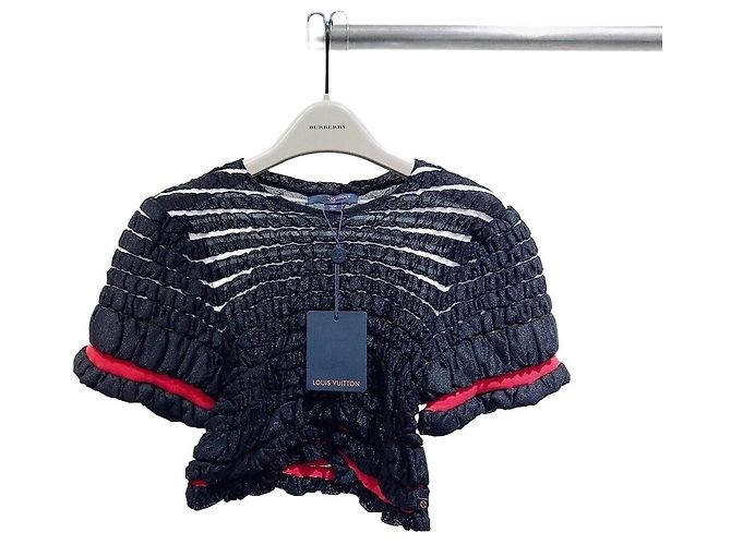 Louis Vuitton Plissiertes Stretch Oberteil Polyamid M
