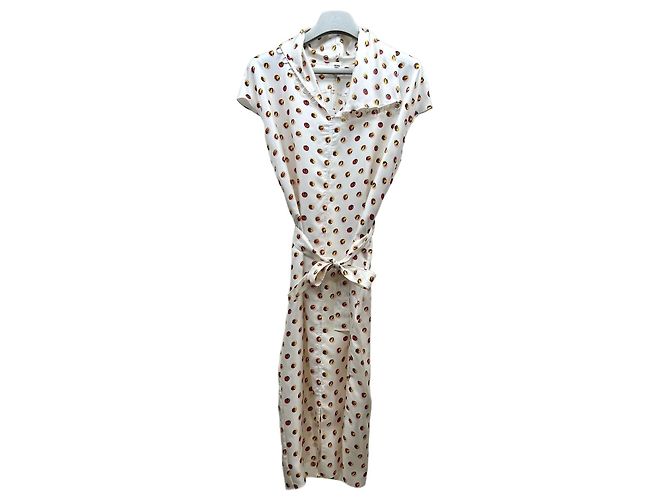 Vestido Hermès de seda con hebilla de cristal