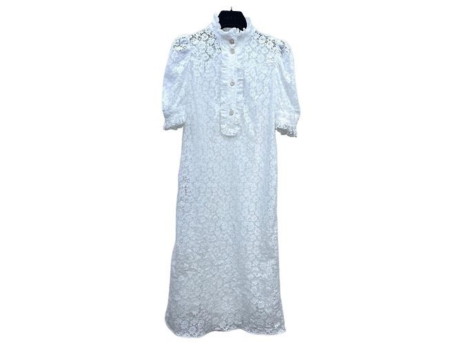 Vestido de encaje blanco Gucci