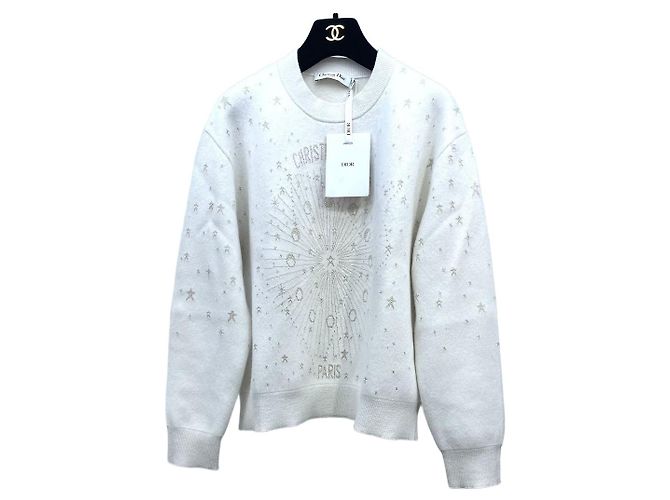 Jersey Dior de punto de cachemira blanco
