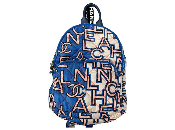 Chanel Backpack Fabric Neon Graffiti