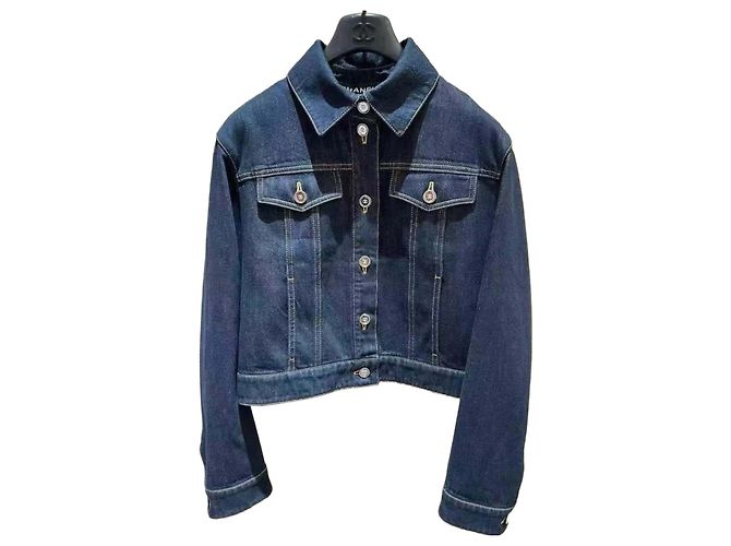 Chanel Blue Denim Jacket FR 36