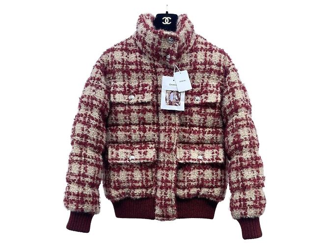 Chanel Coco Neige Tweed Down Jacket