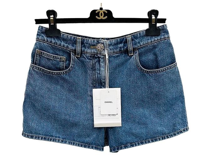 Shorts Chanel de Denim Azul