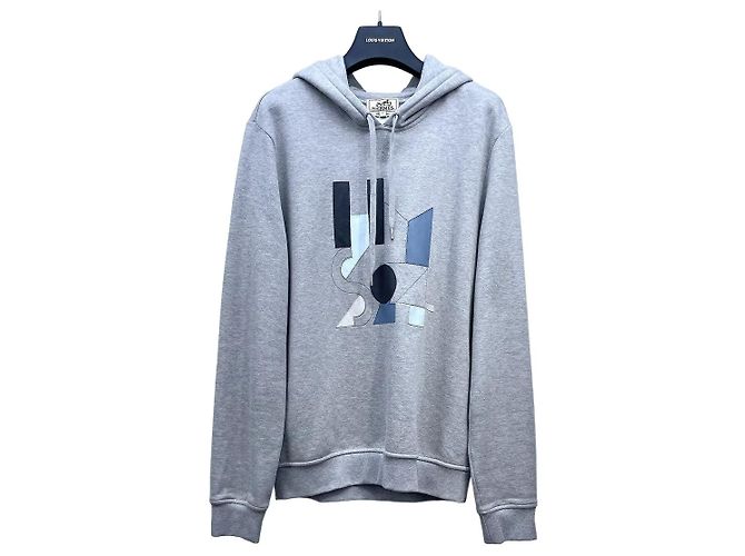 Top con Capucha Hermès de Algodón Gris