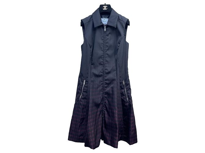Prada Gradient Houndstooth Polyamide Dress