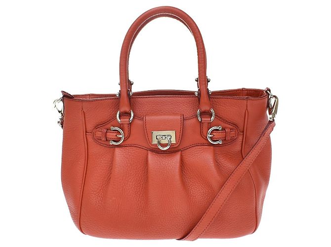 Salvatore Ferragamo Gancini Handle Leather Medium
