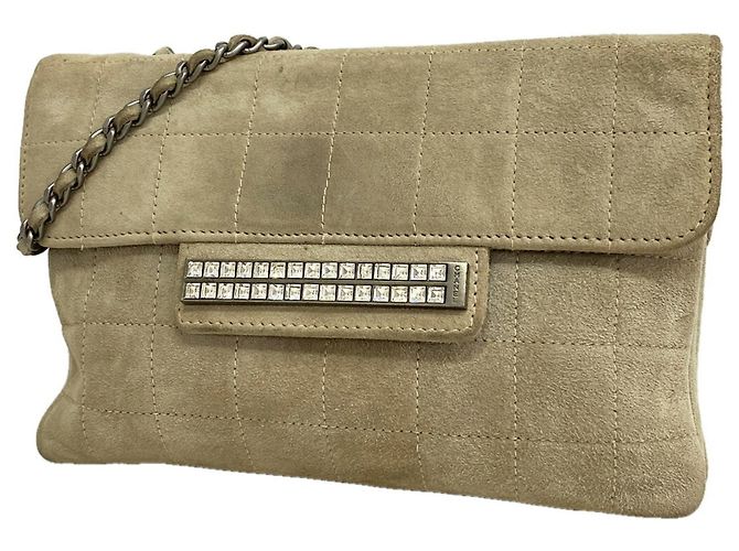 Sac à main Chanel en daim Gris