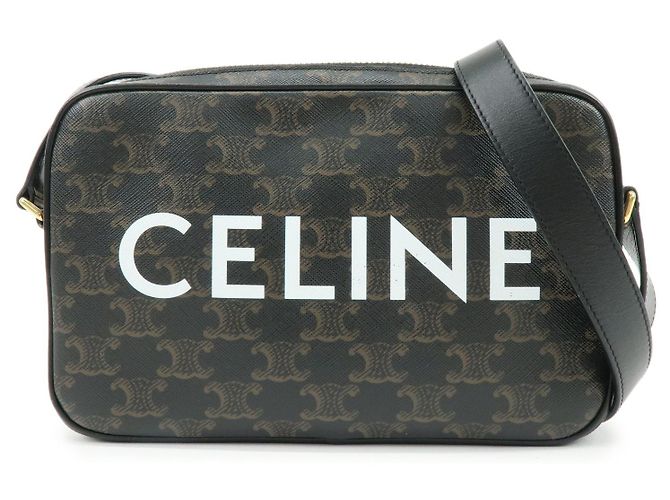 Céline Celine Logo Messenger Triomphe Coated Canvas Medium