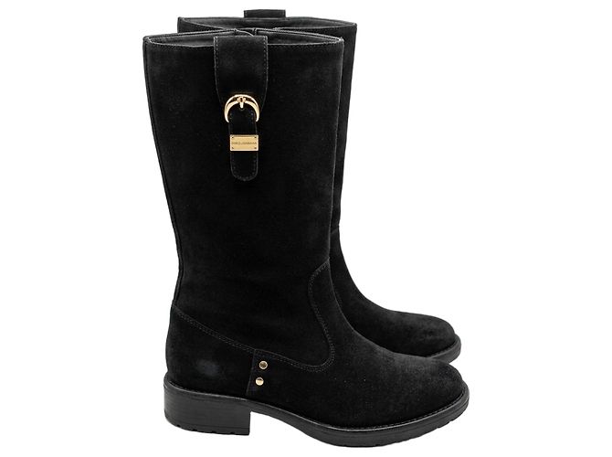 Dolce & Gabbana Botas de Camurça Preta