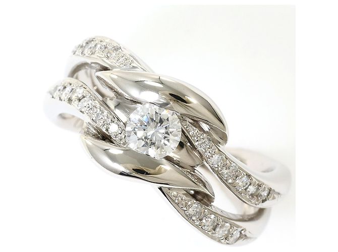Autre Marque Platin-Ehering mit Diamant
