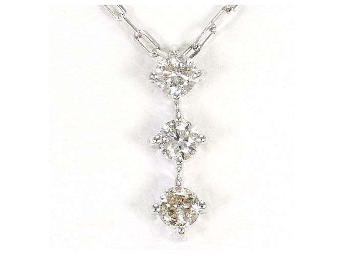 Autre Marque 18K Weißgold-Halskette mit Diamant