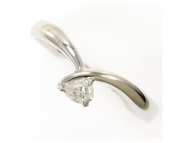 Autre Marque Anel de aliança de platina com diamante
