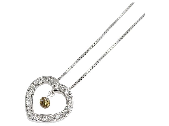 Autre Marque Collar de oro blanco 18K con diamantes marrones