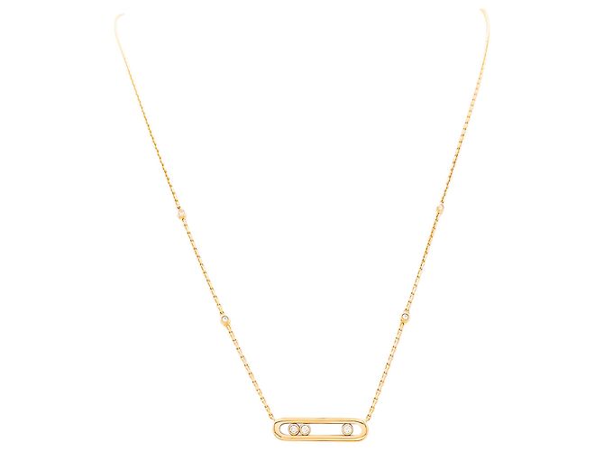 Colar Messika "Baby Move" em ouro rosa e diamantes.