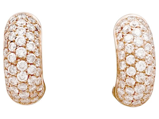 Autre Marque Orecchini a cerchio Wempe in oro rosa e diamanti.