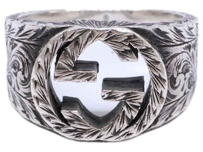 Anello GUCCI Ag925 Interlocking G Arabesque