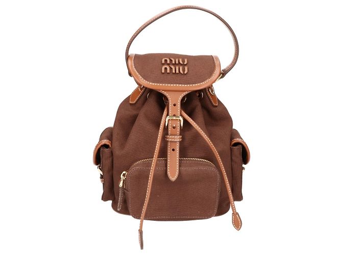 Miu Miu Canvas and Leather Backpack
