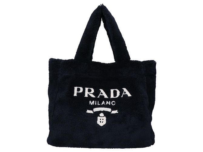 Prada Triangle Plate Front Logo Tote Bag