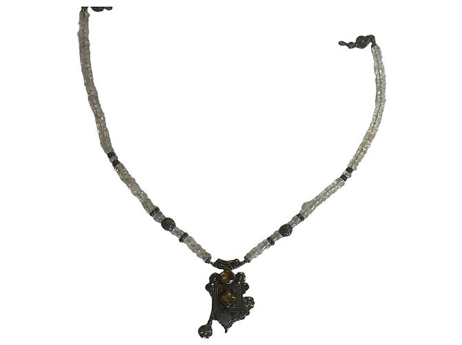 Autre Marque Collar de labradorita plateada oriental Faten El ruby