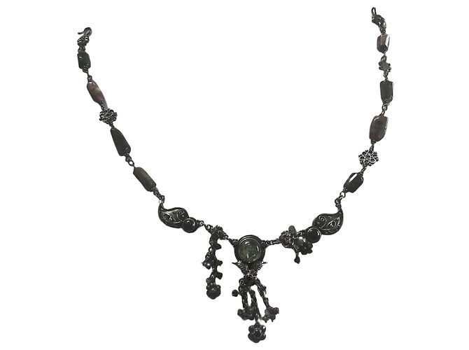 Autre Marque Collana in argento con pietre preziose orientali Faten El Ruby