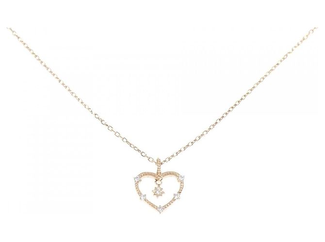 Autre Marque K10 Pink Gold Diamond Halskette