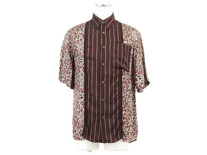 Camicia a maniche corte in cupro Dries Van Noten