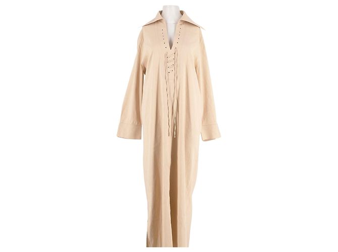 Autre Marque ROHE Beiges Leinenkleid Lang