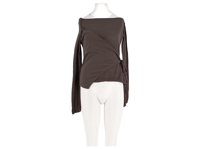 Autre Marque Pull DAMSON MADDER en coton marron col Bardot