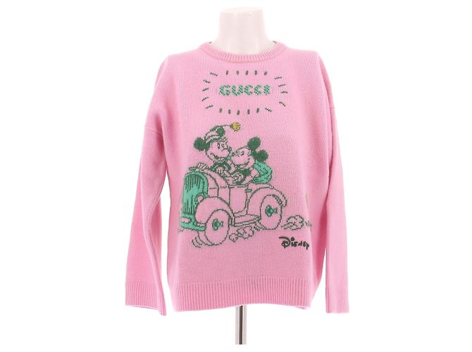 Pull Mickey en laine rose Gucci