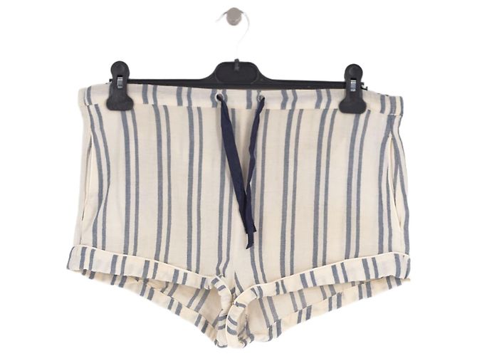 Autre Marque Pantaloncini in cotone a righe bianche e blu