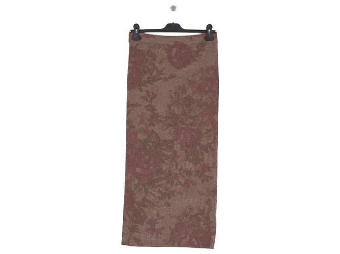 Rouje Brauner Wollrock mit Blumenmuster