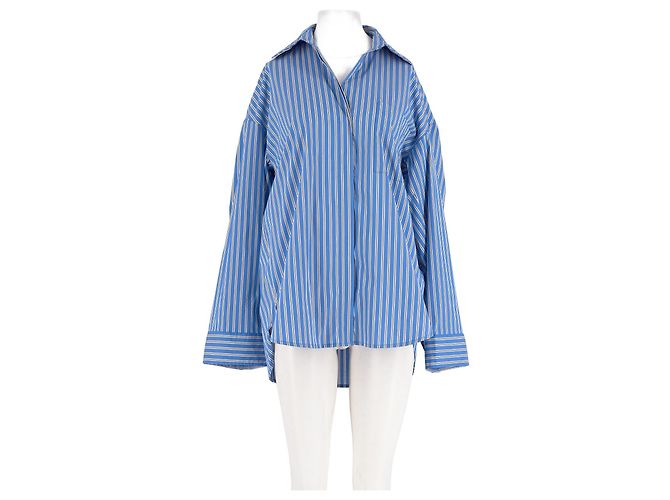 Autre Marque Blaues Baumwollhemd