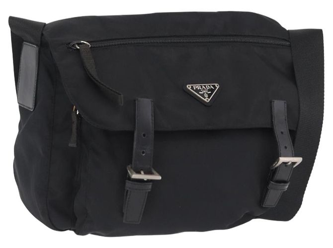 PRADA Bolsa de Ombro Nylon Black Silver