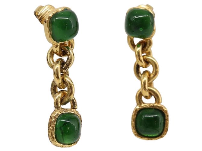 CHANEL Boucles d'oreilles métal Doré CC
