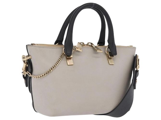 Chloé Chloe Bailey Bolsa de Mão em Pele 2way Cinza Dourado