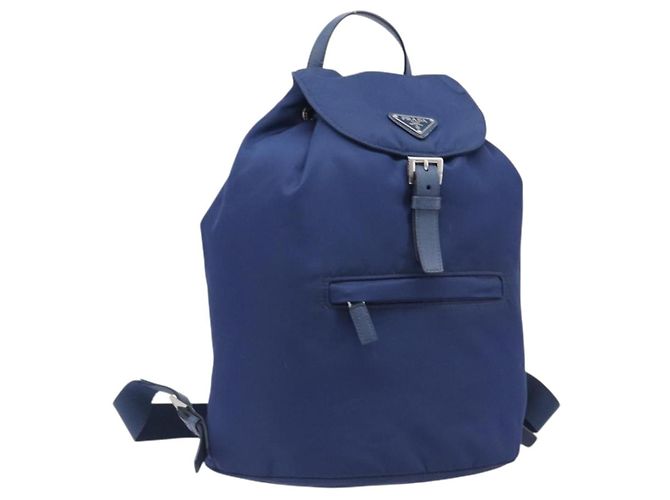 PRADA Sac à dos Nylon Blue Silver