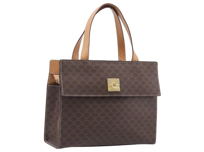 Céline CELINE Sac à main Macadam PVC Marron Ton Or