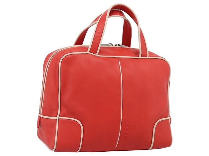 LOEWE Sac à Main Cuir Rouge Argent