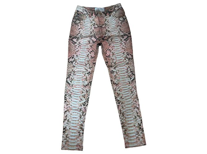 Roberto Cavalli Python-Print Jeans