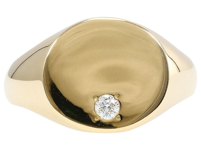 Autre Marque 10K Gelbgold-Ring mit Diamant
