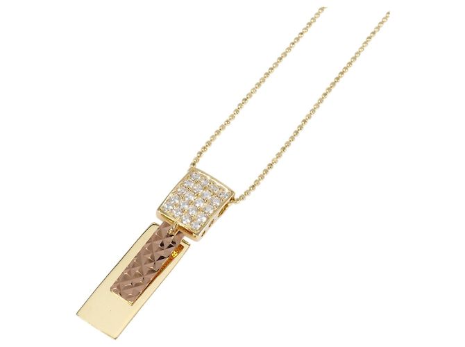 Autre Marque Colar de ouro 14K com zircónia