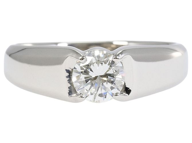 Autre Marque Platin-Ehering mit Diamant