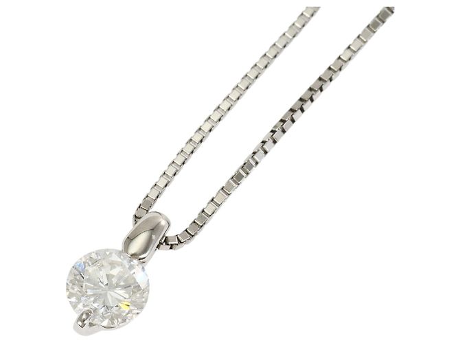 Autre Marque Platinhalskette mit Diamantanhänger