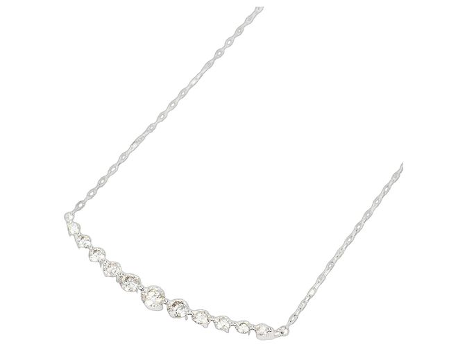 Autre Marque 18K Weißgold-Halskette mit Diamant