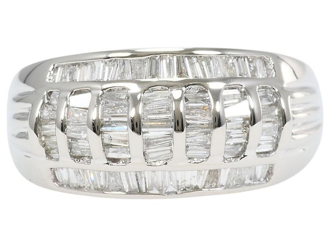 Autre Marque Anel Aliança de Platina com Diamante
