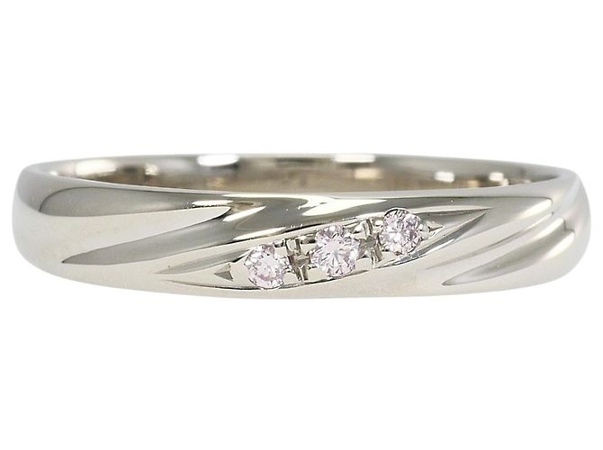 Autre Marque PT900 Platin-Bandring mit rosa Diamant