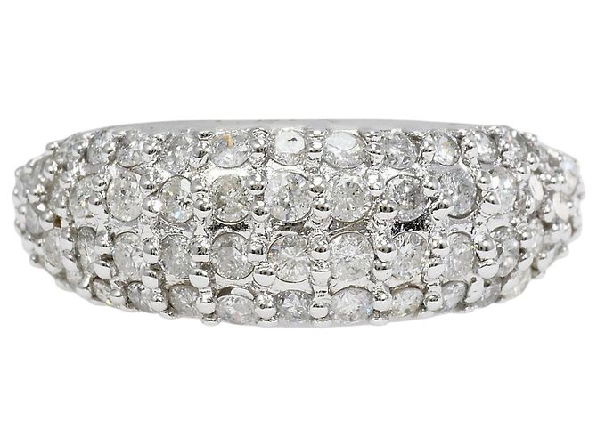 Autre Marque Ehering aus 18K Weißgold mit Diamant