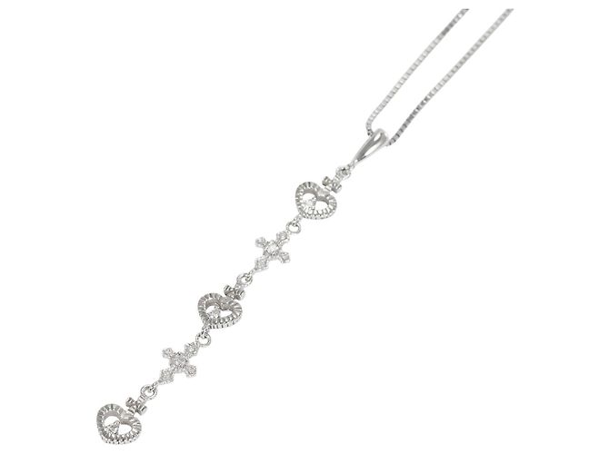 Autre Marque 14K Weißgold-Halskette mit Diamant