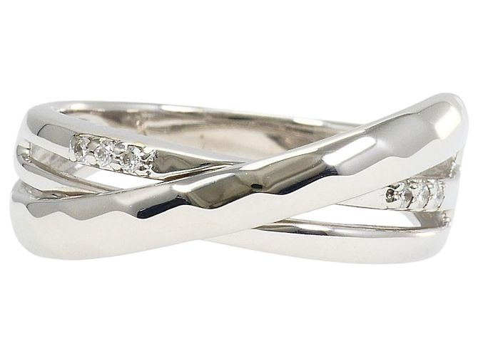 Autre Marque Ehering aus 10K Weißgold mit Diamant